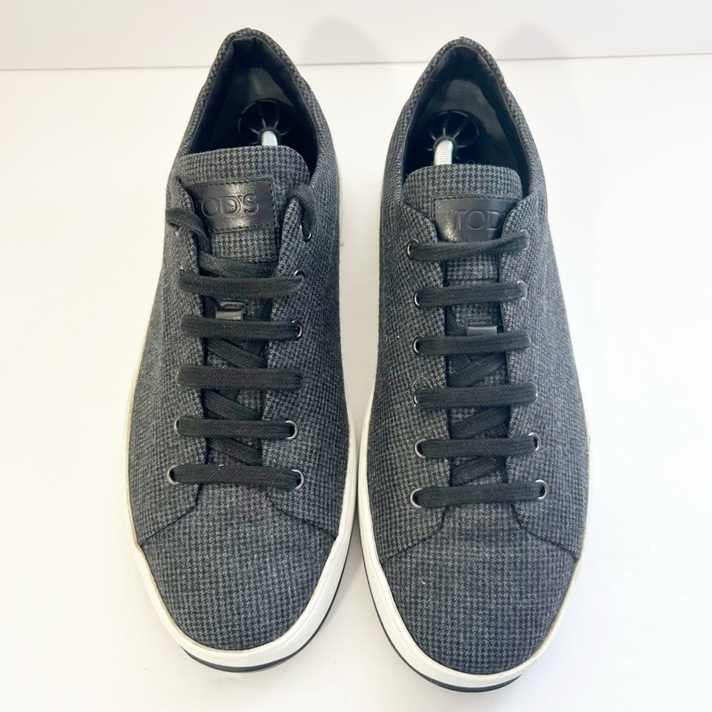 TOD'S SHOES SNEAKERS ALLACCIATO SIZE 7.5 US BLACK/GREY
